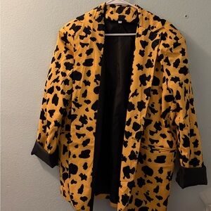Bold Leopard Print Women's Blazer